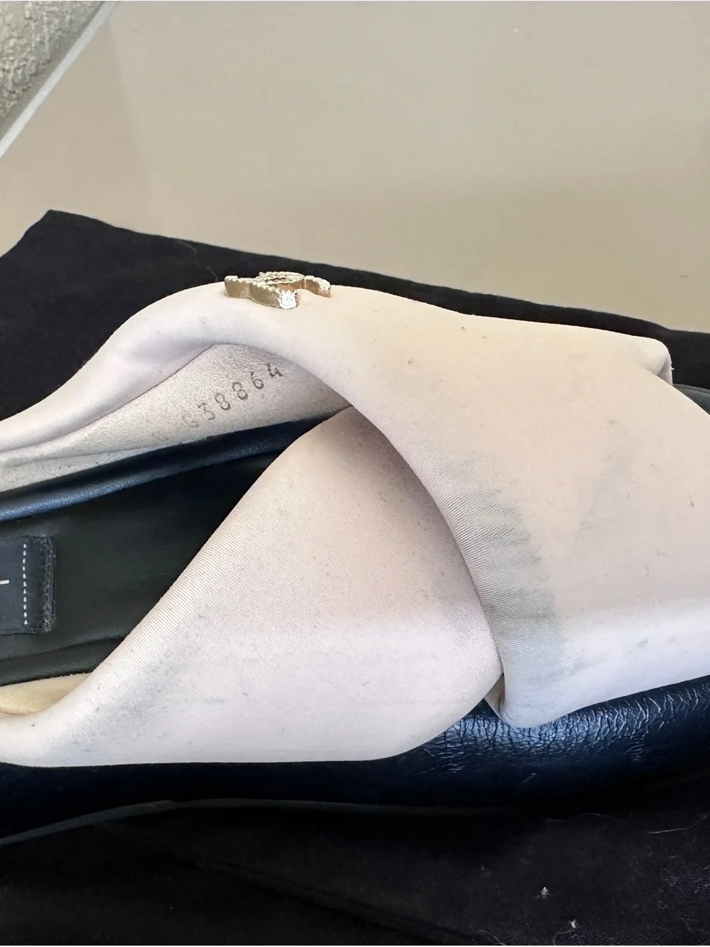 CHANEL Pink Crossband Slide Sandals with Gold CC